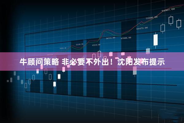 牛顾问策略 非必要不外出！沈阳发布提示